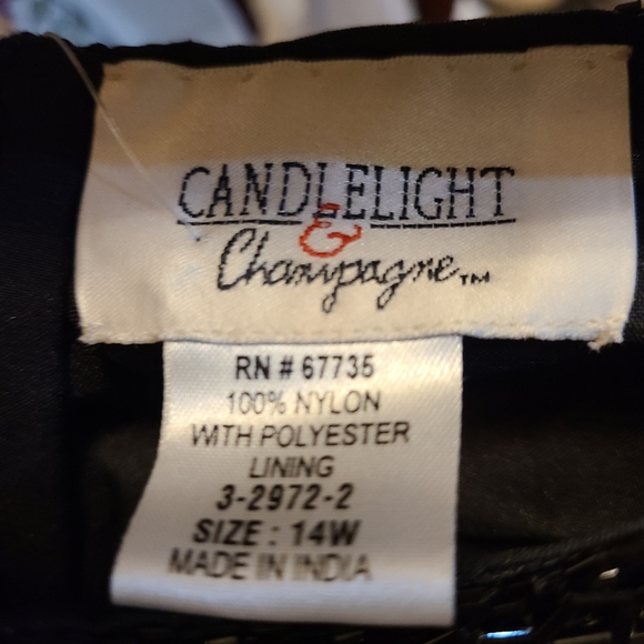 Black beaded Blouse, candlelight & champagne, size 14w - Picture 4 of 8